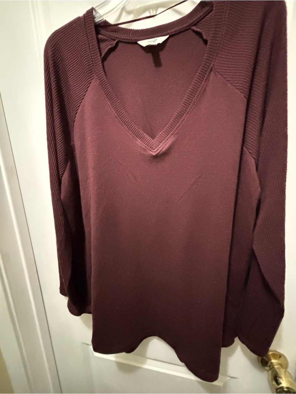 Terra & Sky V-Neck Sweater in Deep Wine